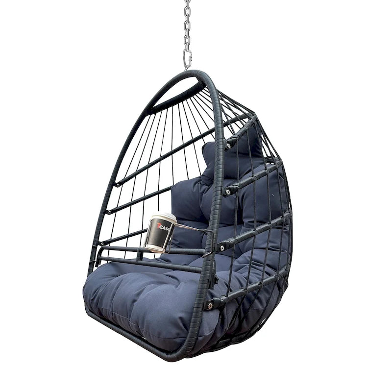 Fauteuil suspendu hamac en forme de panier œuf sans support, intérieur/extérieur