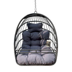 Fauteuil suspendu hamac en forme de panier œuf sans support, intérieur/extérieur