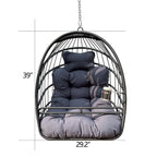 Fauteuil suspendu hamac en forme de panier œuf sans support, intérieur/extérieur