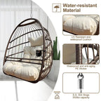 Fauteuil suspendu hamac en forme de panier œuf sans support, intérieur/extérieur