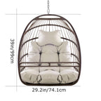 Fauteuil suspendu hamac en forme de panier œuf sans support, intérieur/extérieur