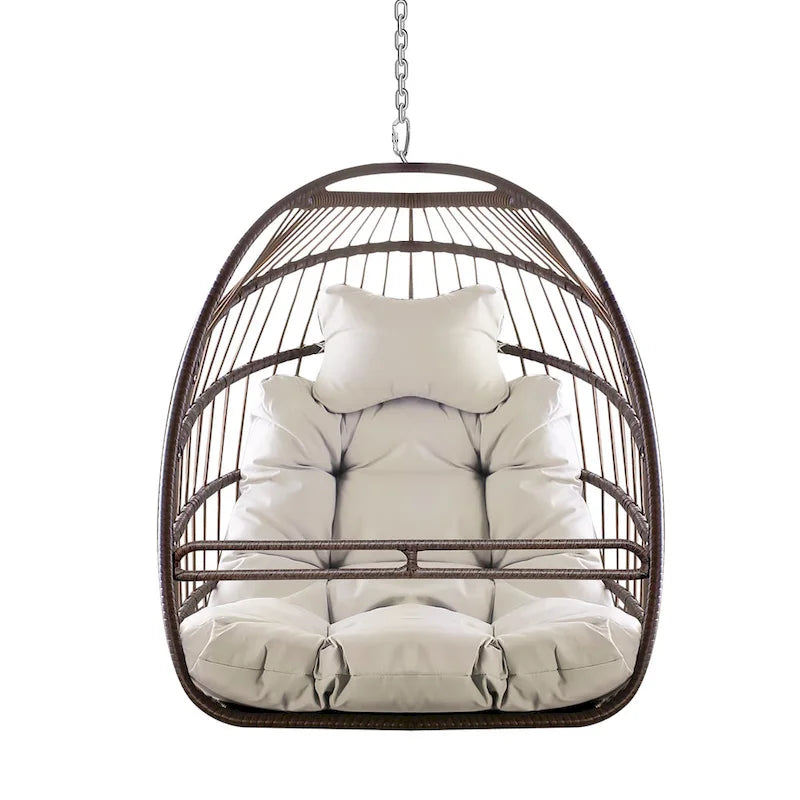 Fauteuil suspendu hamac en forme de panier œuf sans support, intérieur/extérieur