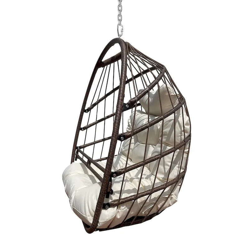 Fauteuil suspendu hamac en forme de panier œuf sans support, intérieur/extérieur