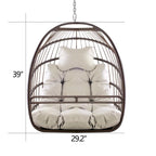 Fauteuil suspendu hamac en forme de panier œuf sans support, intérieur/extérieur