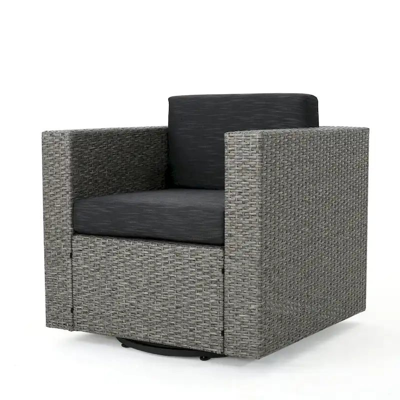 Chaise de patio pivotante d'extérieur confortable et flexible avec coussins