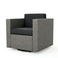 Chaise de patio pivotante d'extérieur confortable et flexible avec coussins