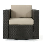 Chaise de patio pivotante d'extérieur confortable et flexible avec coussins