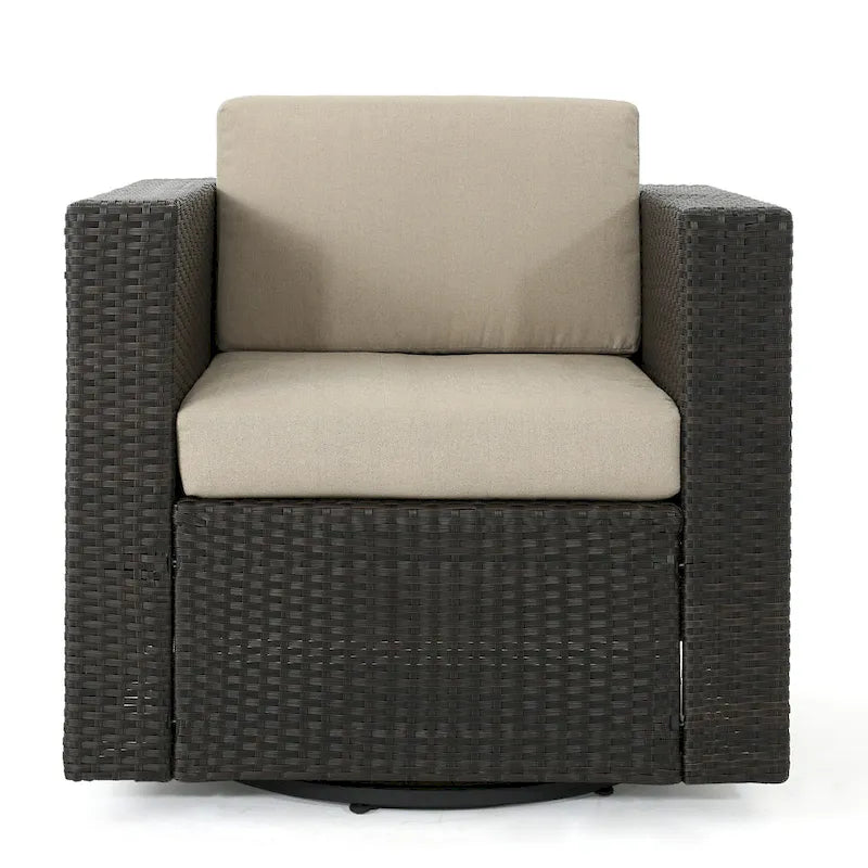 Chaise de patio pivotante d'extérieur confortable et flexible avec coussins