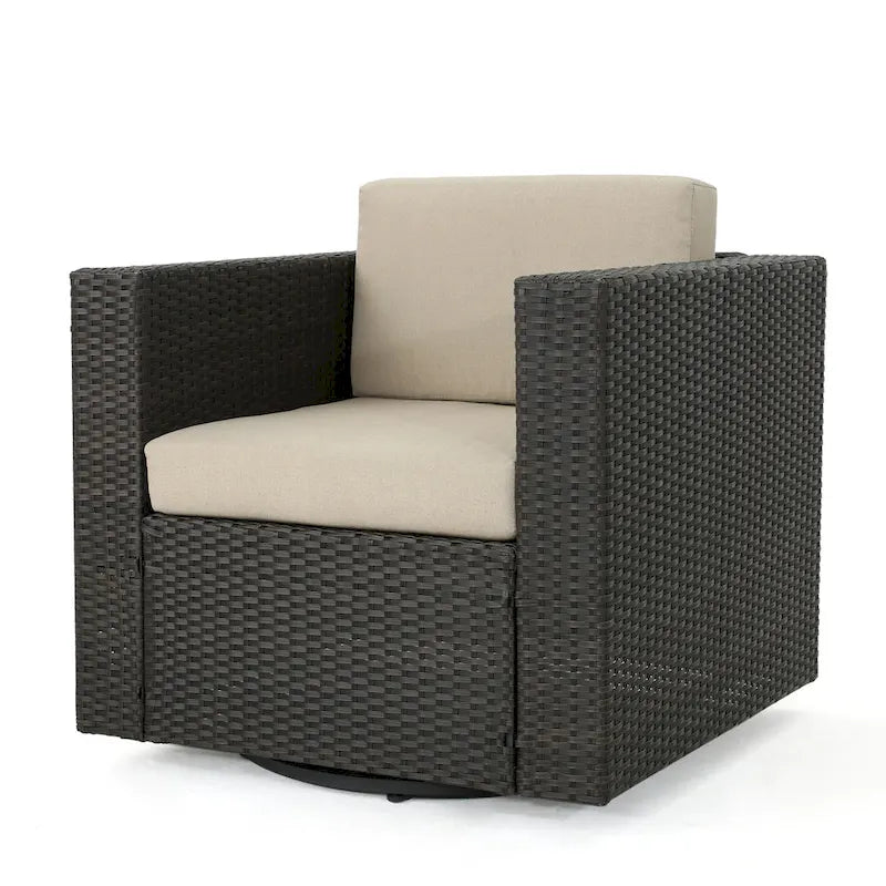 Chaise de patio pivotante d'extérieur confortable et flexible avec coussins