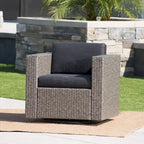 Chaise de patio pivotante d'extérieur confortable et flexible avec coussins