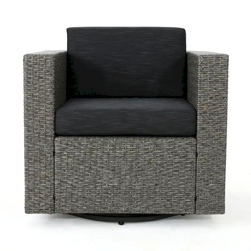 Chaise de patio pivotante d'extérieur confortable et flexible avec coussins