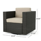 Chaise de patio pivotante d'extérieur confortable et flexible avec coussins