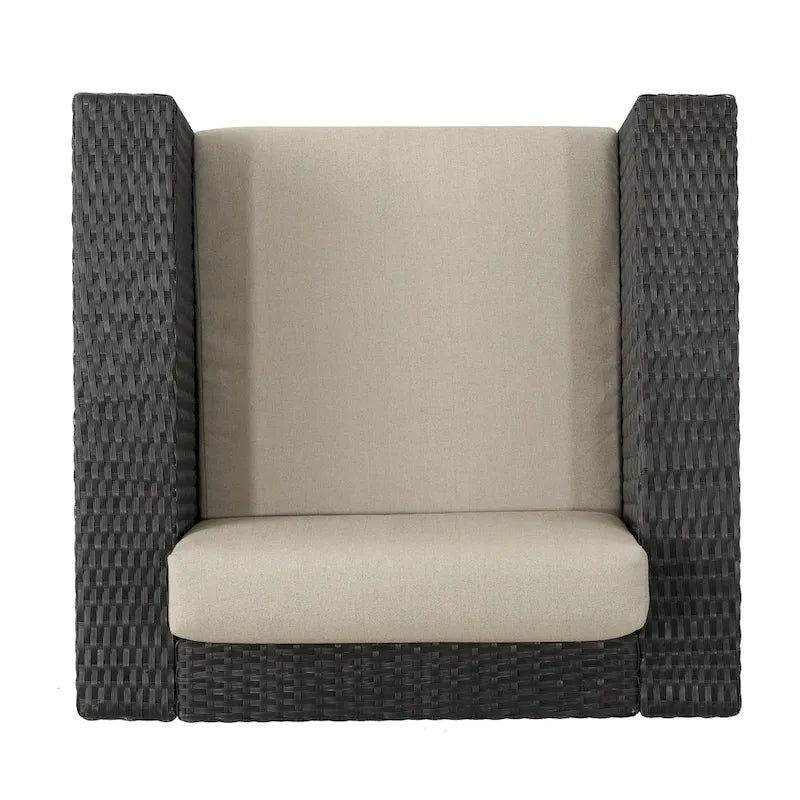 Chaise de patio pivotante d'extérieur confortable et flexible avec coussins