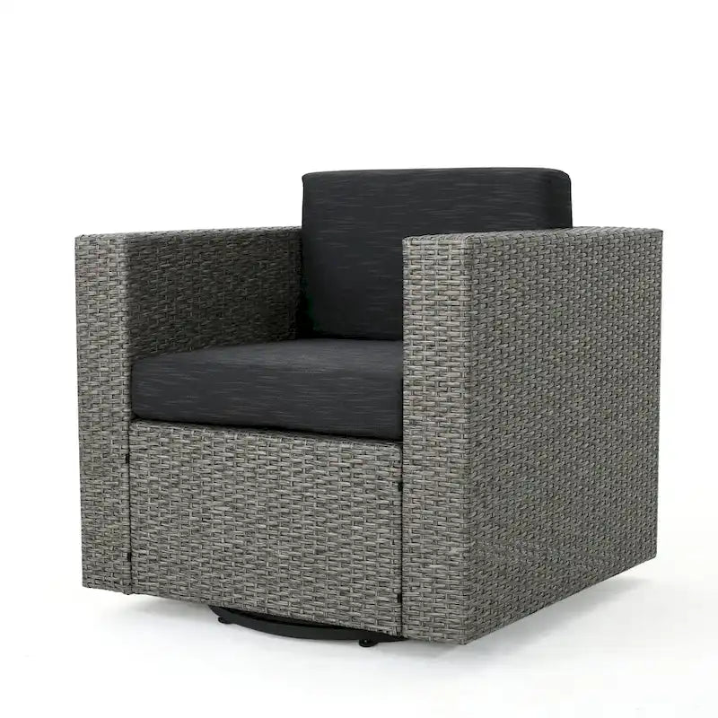 Chaise de patio pivotante d'extérieur confortable et flexible avec coussins
