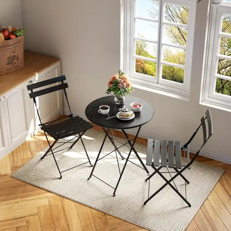 Ensemble table et chaises de patio extérieur pour appartements, véranda et piscine