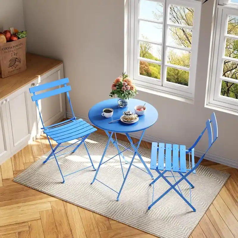 Ensemble table et chaises de patio extérieur pour appartements, véranda et piscine