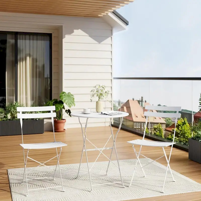 Ensemble table et chaises de patio extérieur pour appartements, véranda et piscine