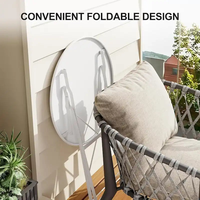 Ensemble table et chaises de patio extérieur pour appartements, véranda et piscine