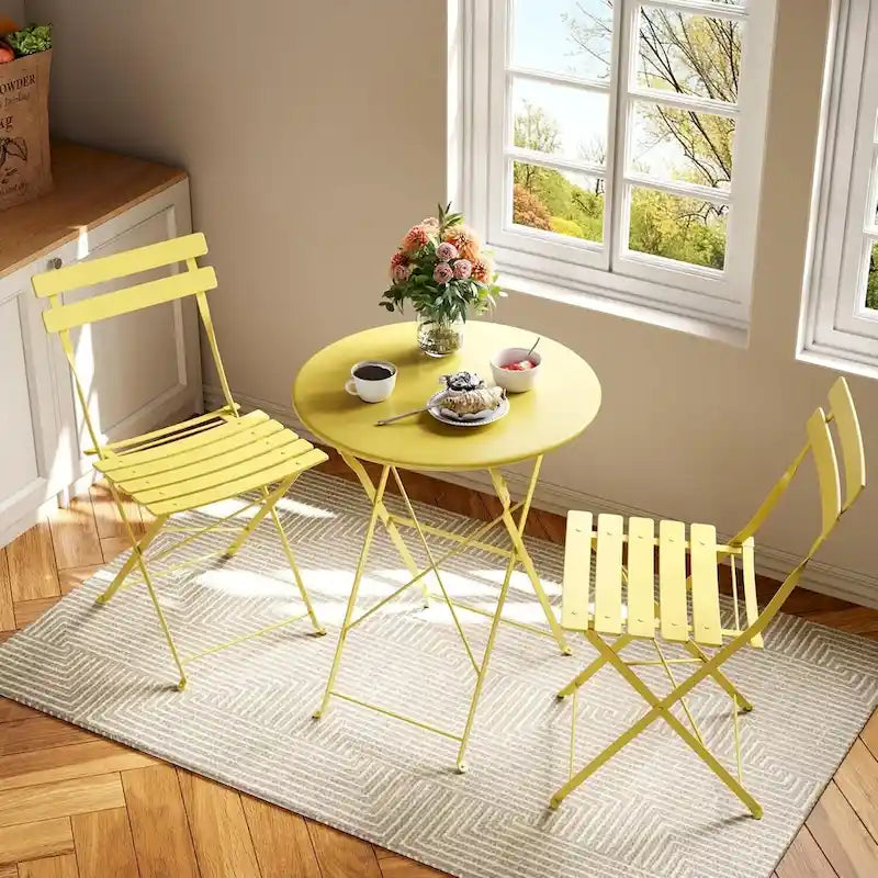 Ensemble table et chaises de patio extérieur pour appartements, véranda et piscine