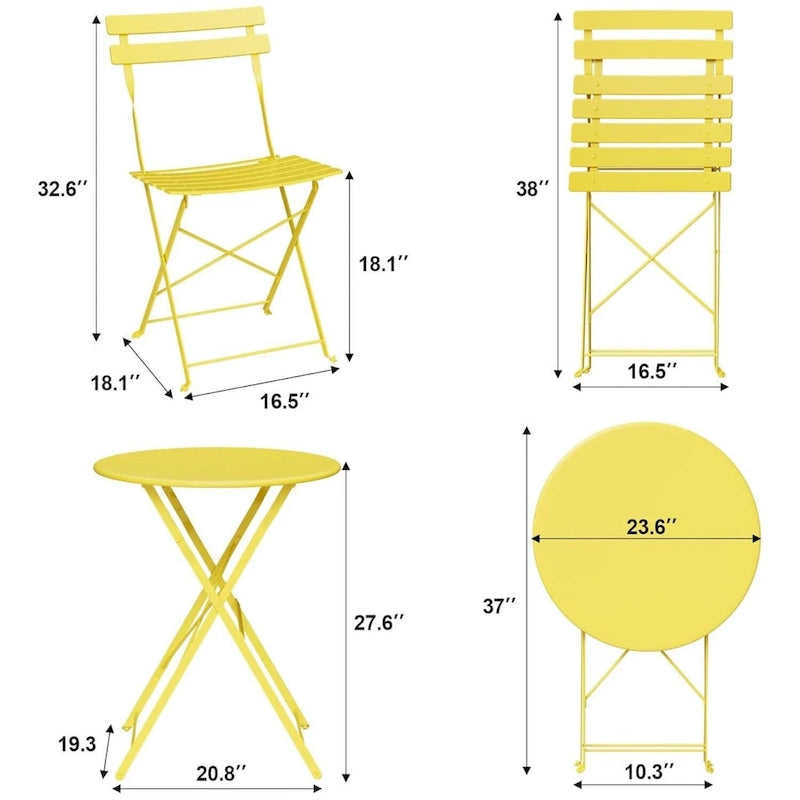 Ensemble table et chaises de patio extérieur pour appartements, véranda et piscine