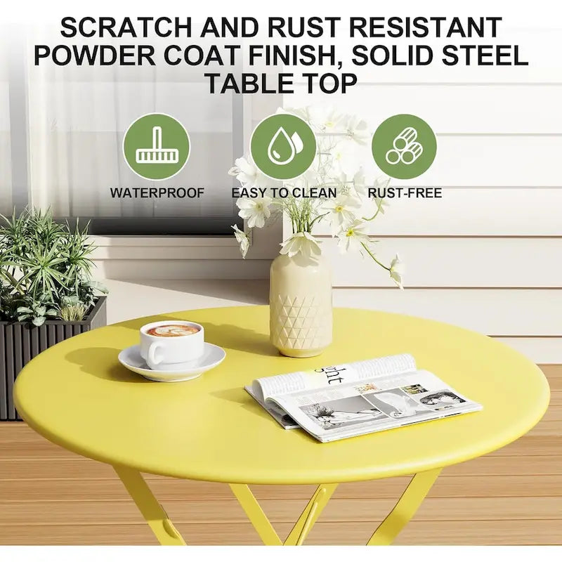 Ensemble table et chaises de patio extérieur pour appartements, véranda et piscine