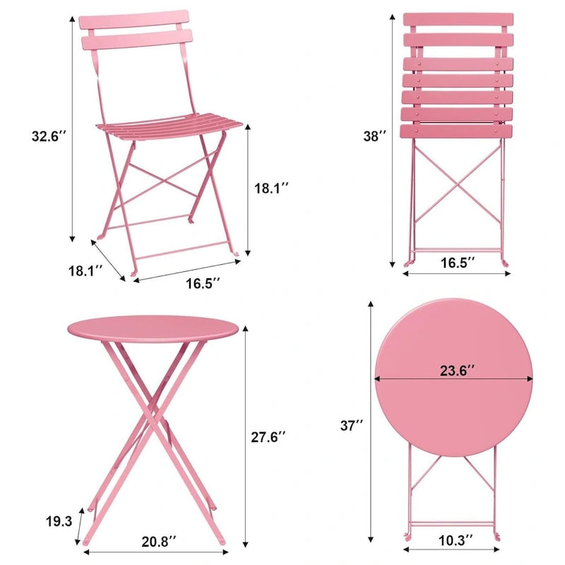 Ensemble table et chaises de patio extérieur pour appartements, véranda et piscine