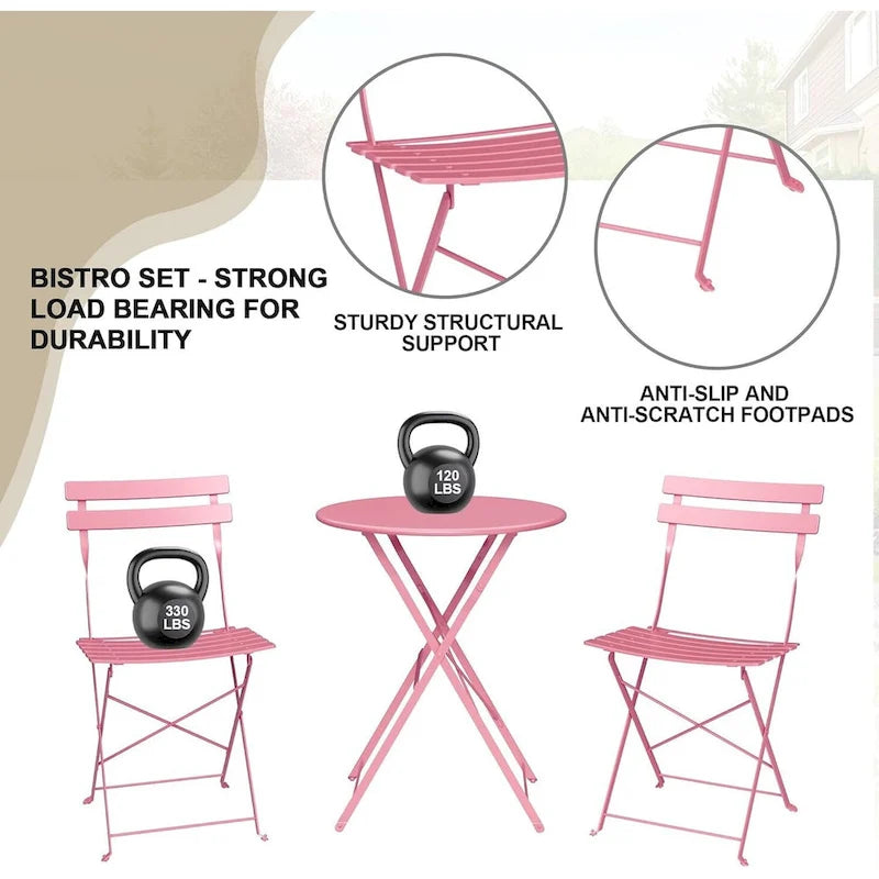 Ensemble table et chaises de patio extérieur pour appartements, véranda et piscine