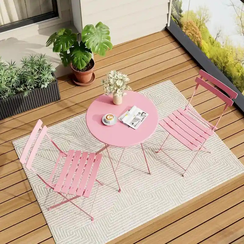 Ensemble table et chaises de patio extérieur pour appartements, véranda et piscine