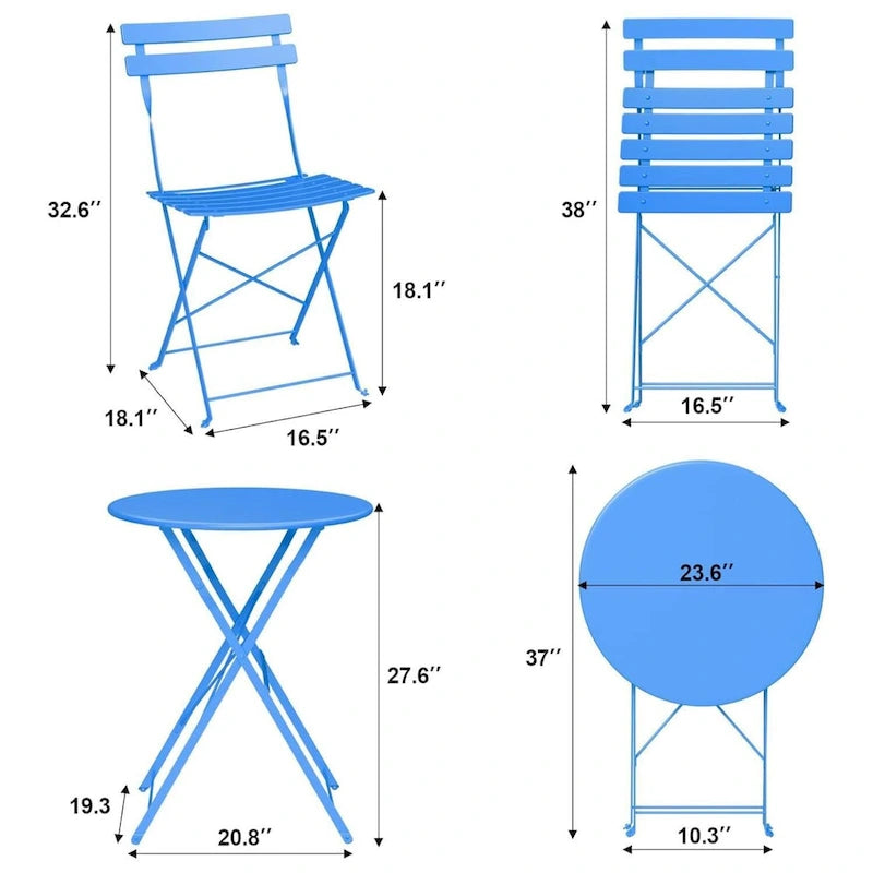 Ensemble table et chaises de patio extérieur pour appartements, véranda et piscine