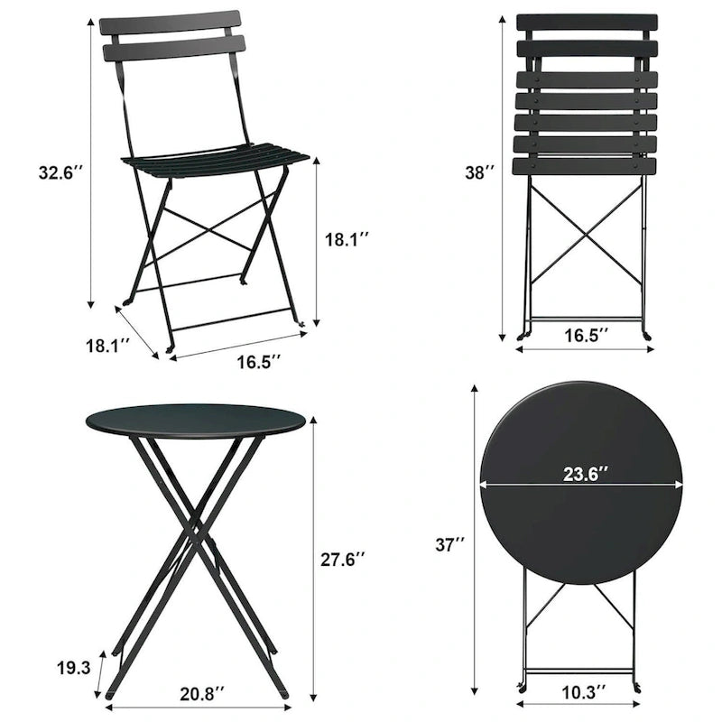 Ensemble table et chaises de patio extérieur pour appartements, véranda et piscine
