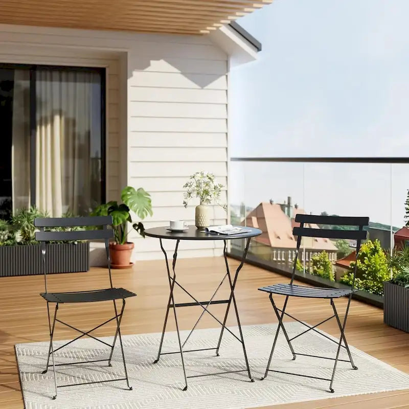 Ensemble table et chaises de patio extérieur pour appartements, véranda et piscine