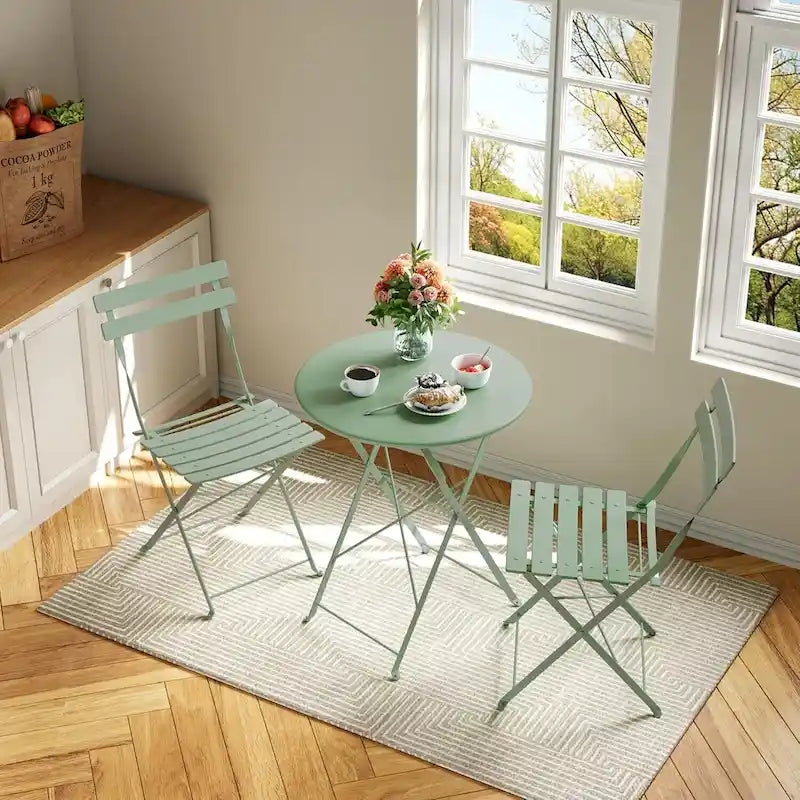 Ensemble table et chaises de patio extérieur pour appartements, véranda et piscine