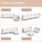 Ensemble de canapés d'angle d'extérieur avec coussins pour une conversation conviviale