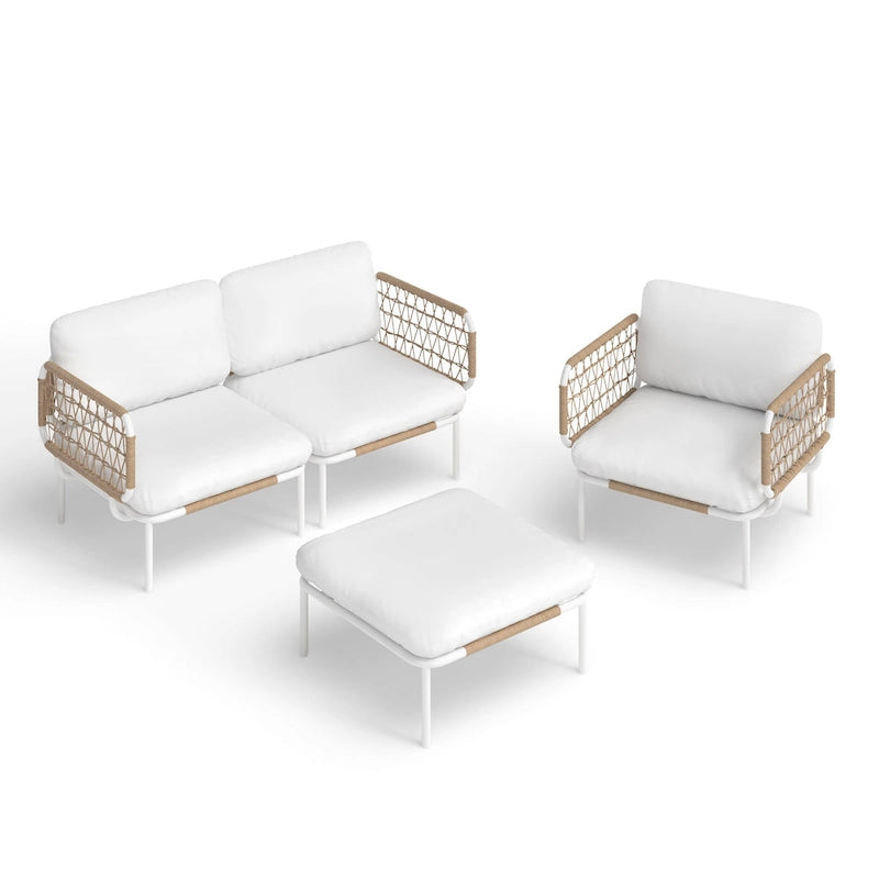Ensemble de canapés d'angle d'extérieur avec coussins pour une conversation conviviale