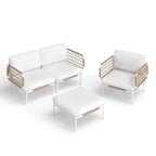 Ensemble de canapés d'angle d'extérieur avec coussins pour une conversation conviviale
