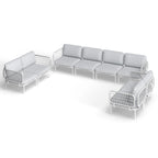Ensemble de canapés d'angle d'extérieur avec coussins pour une conversation conviviale