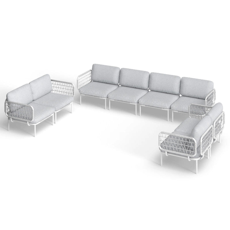 Ensemble de canapés d'angle d'extérieur avec coussins pour une conversation conviviale