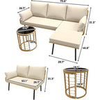 Ensemble de mobilier de patio en rotin 3 pièces