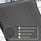 GDFStudio - Ensemble de 2 chaises longues en résine tressée PE, inclinables et réglables pour terrasse, avec mousse à séchage rapide.