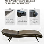 GDFStudio - Ensemble de 2 chaises longues en résine tressée PE, inclinables et réglables pour terrasse, avec mousse à séchage rapide.