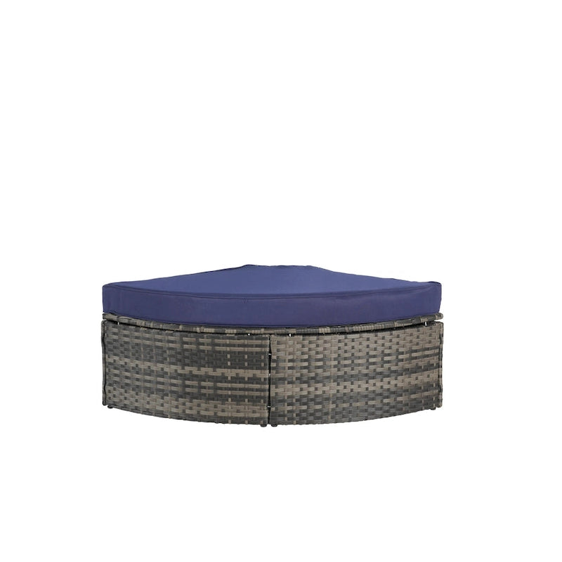 Ensemble de canapé d'angle modulaire en rotin pour patio extérieur, 8 pièces, avec table basse en verre trempé
