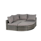 Ensemble de canapé d'angle modulaire en rotin pour patio extérieur, 8 pièces, avec table basse en verre trempé