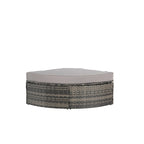 Ensemble de canapé d'angle modulaire en rotin pour patio extérieur, 8 pièces, avec table basse en verre trempé