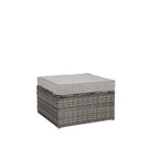 Ensemble de canapé d'angle modulaire en rotin pour patio extérieur, 8 pièces, avec table basse en verre trempé