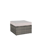 Ensemble de canapé d'angle modulaire en rotin pour patio extérieur, 8 pièces, avec table basse en verre trempé