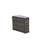 Ensemble de canapé d'angle demi-lune 7 pièces pour terrasse avec table basse en verre trempé
