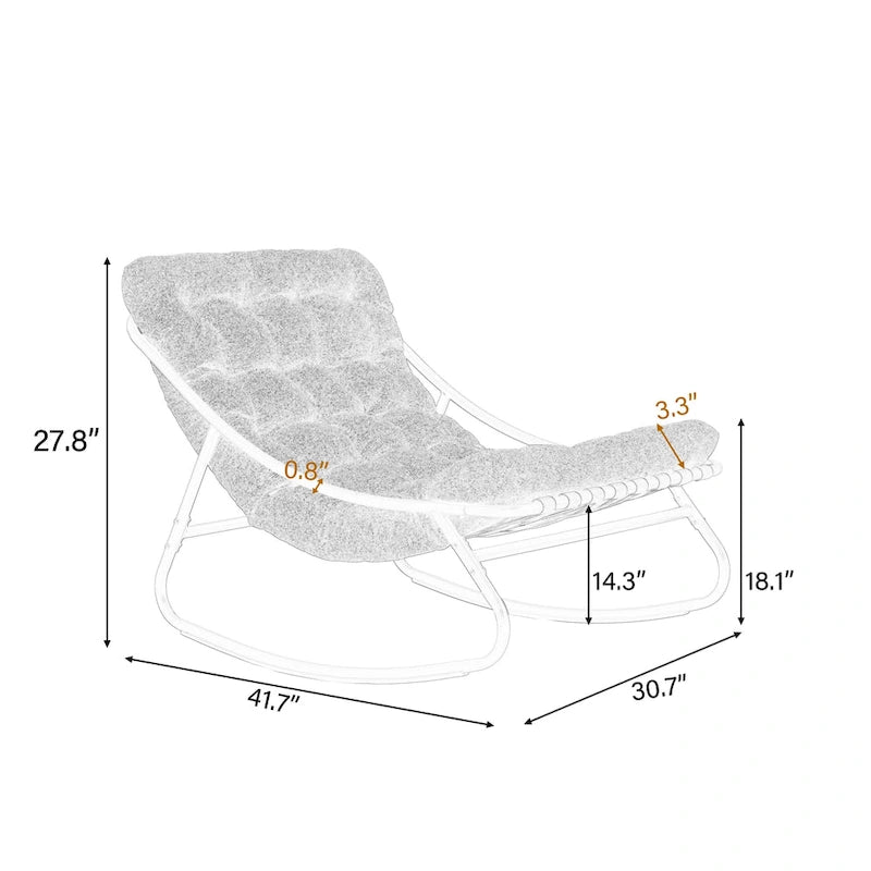 Fauteuil à bascule moderne d'intérieur/extérieur avec coussin