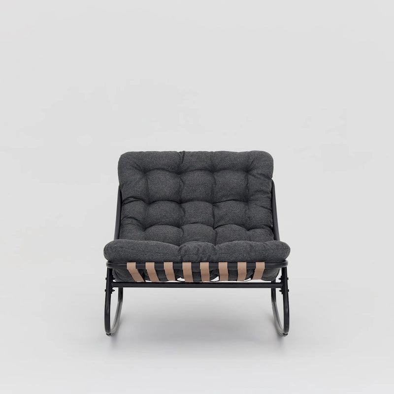 Fauteuil à bascule moderne d'intérieur/extérieur avec coussin