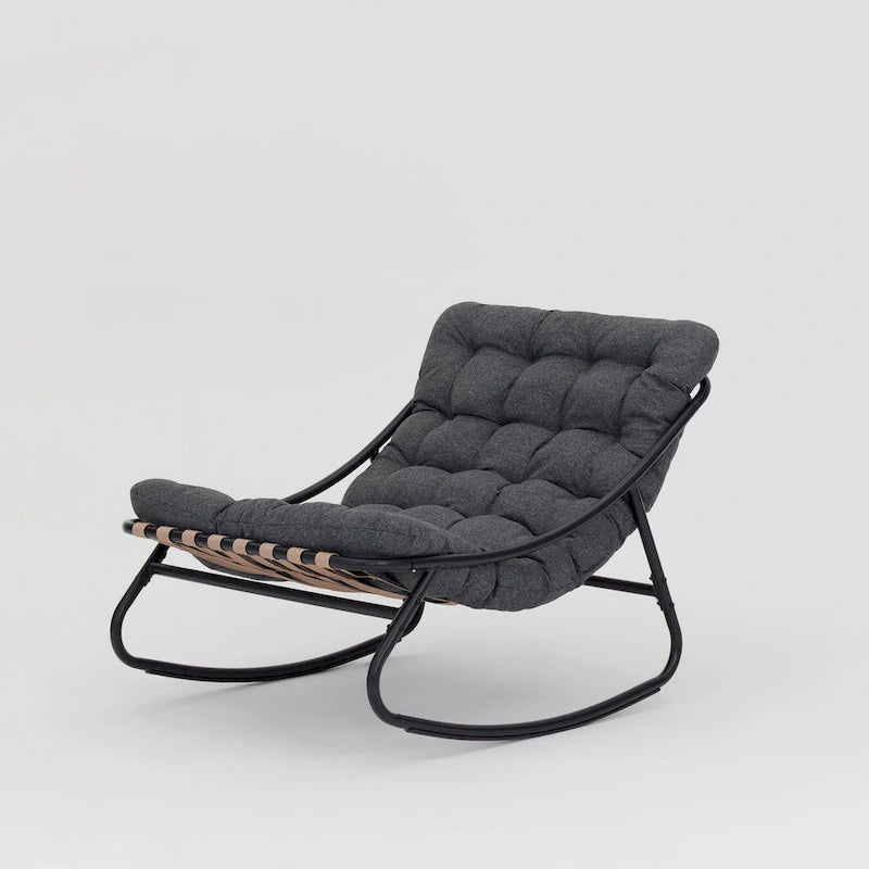 Fauteuil à bascule moderne d'intérieur/extérieur avec coussin
