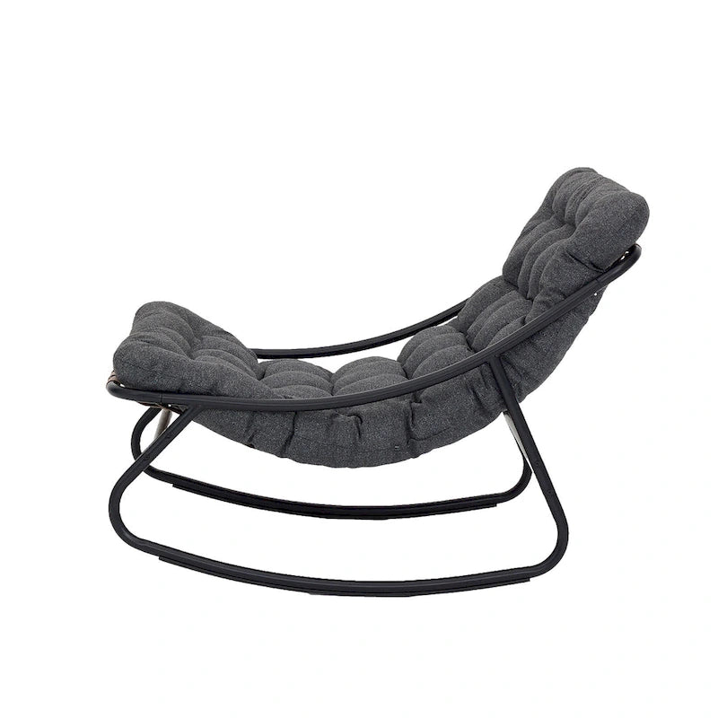 Fauteuil à bascule moderne d'intérieur/extérieur avec coussin